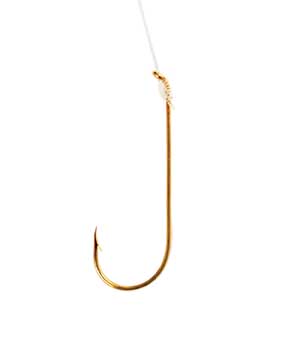 Eagle Claw Aberdeen Gold Snelled Hook Size 2 - Bass Fishing Hub