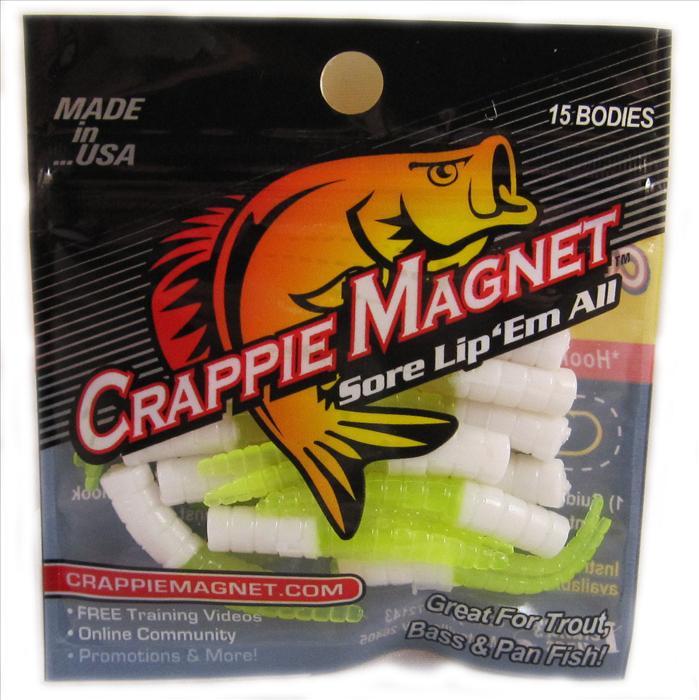 Leland Crappie Magnet 1.5 15ct White-Chartreuse - Bass Fishing Hub